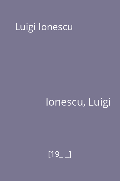 Luigi Ionescu
