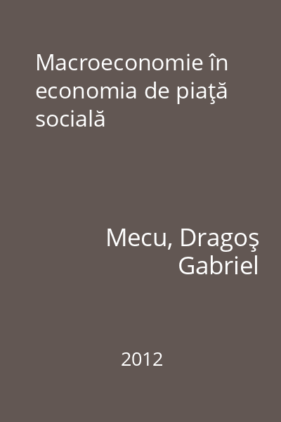 Macroeconomie în economia de piaţă socială