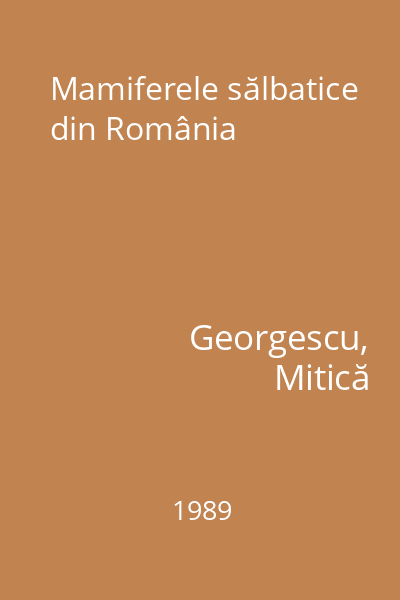 Mamiferele sălbatice din România