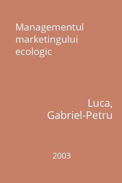 Managementul marketingului ecologic