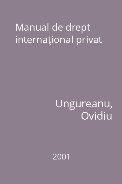 Manual de drept internaţional privat