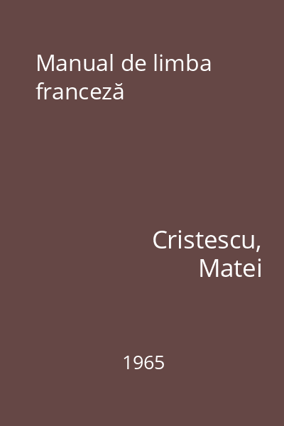 Manual de limba franceză