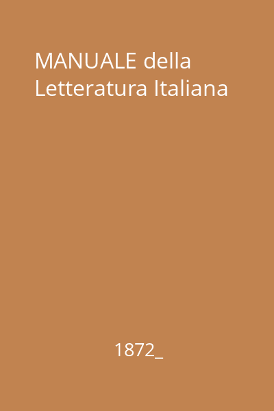 MANUALE della Letteratura Italiana