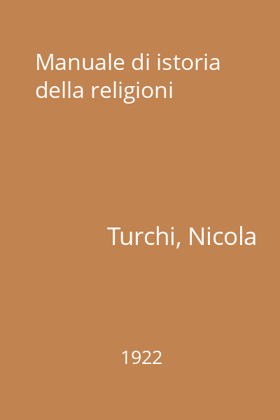 Manuale di istoria della religioni
