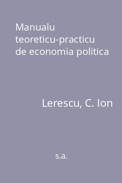 Manualu teoreticu-practicu de economia politica