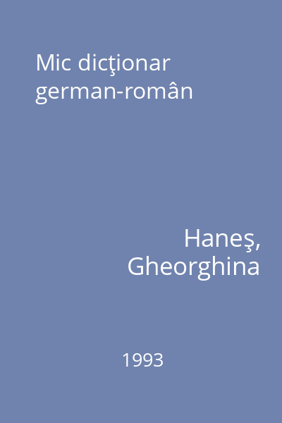 Mic dicţionar german-român
