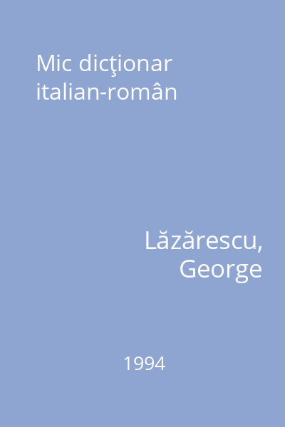 Mic dicţionar italian-român
