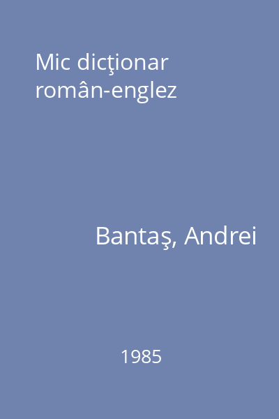 Mic dicţionar român-englez