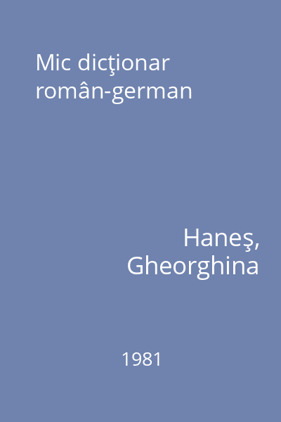 Mic dicţionar român-german