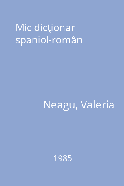 Mic dicţionar spaniol-român