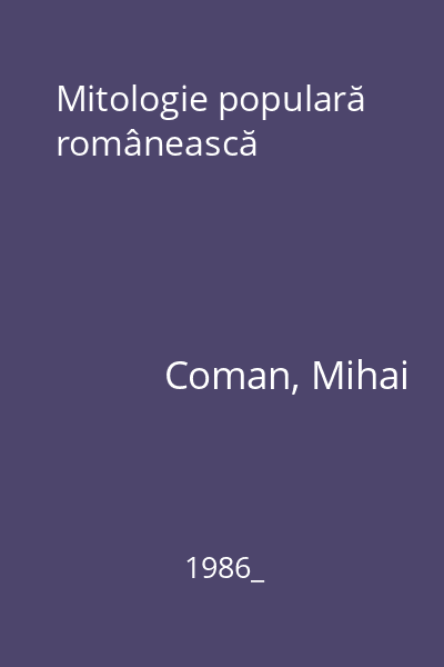 Mitologie populară românească