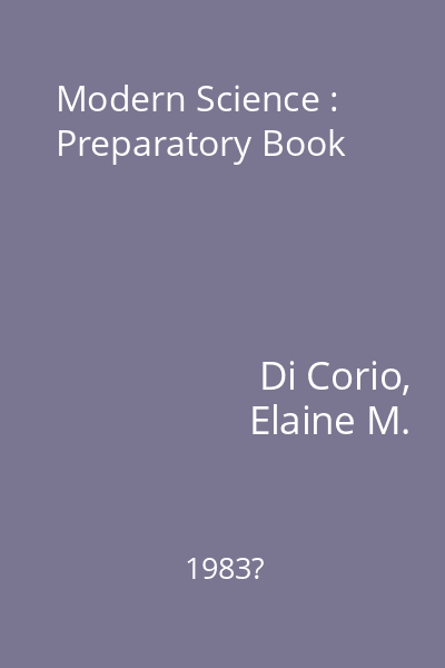 Modern Science : Preparatory Book