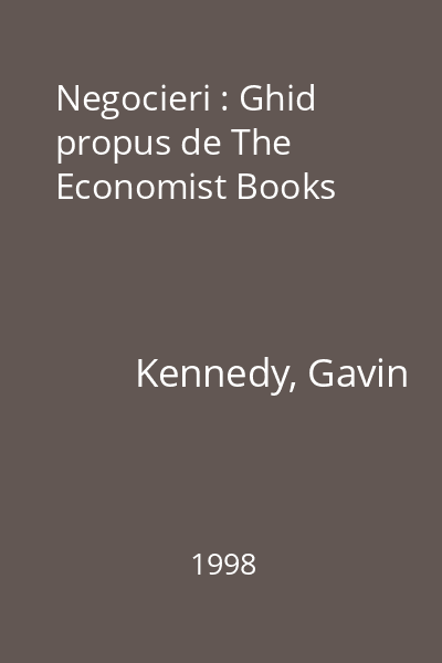 Negocieri : Ghid propus de The Economist Books