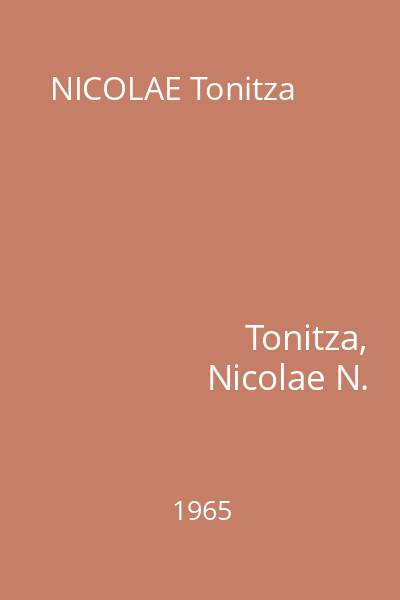 NICOLAE Tonitza