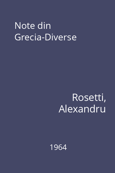 Note din Grecia-Diverse