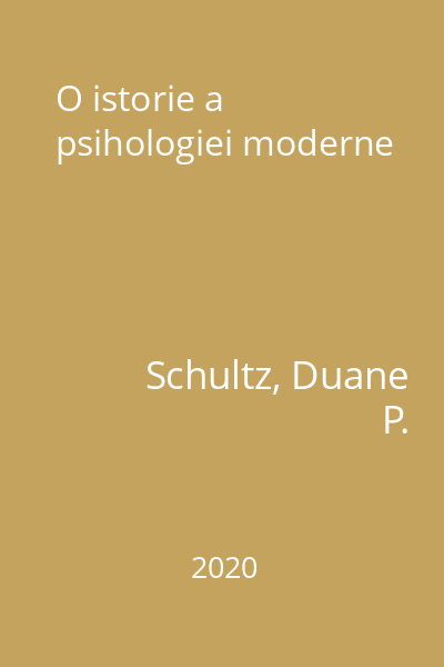 O istorie a psihologiei moderne