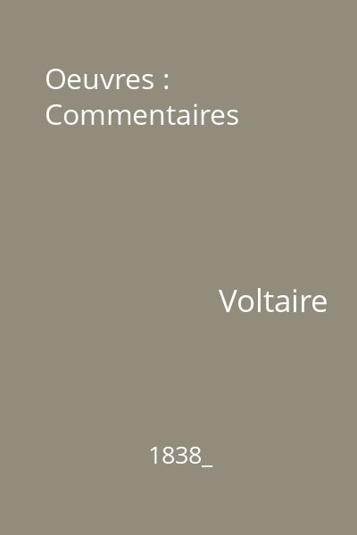 Oeuvres : Commentaires