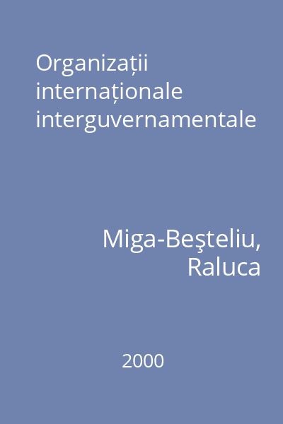 Organizații internaționale interguvernamentale
