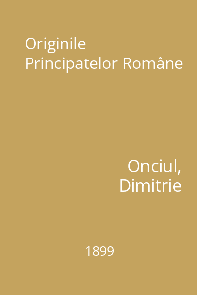 Originile Principatelor Române