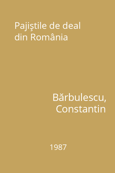 Pajiştile de deal din România