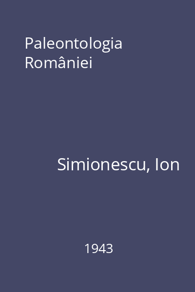 Paleontologia României