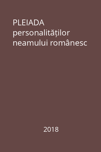 PLEIADA personalităților neamului românesc