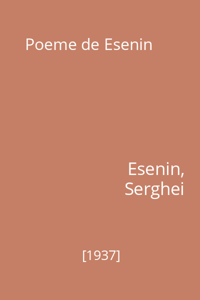 Poeme de Esenin