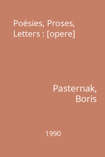 Poésies, Proses, Letters : [opere]