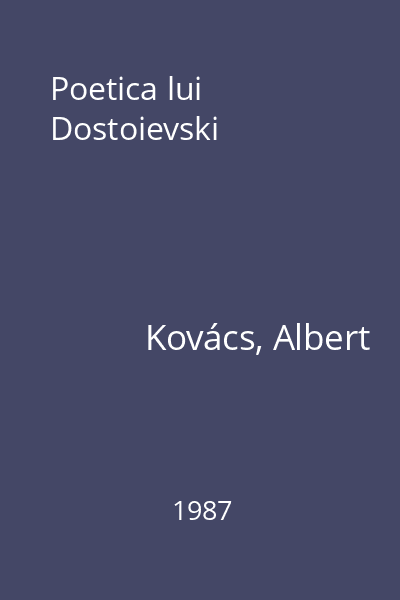Poetica lui Dostoievski