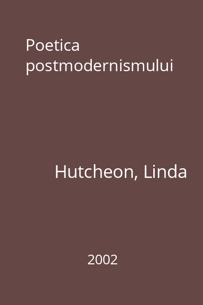 Poetica postmodernismului