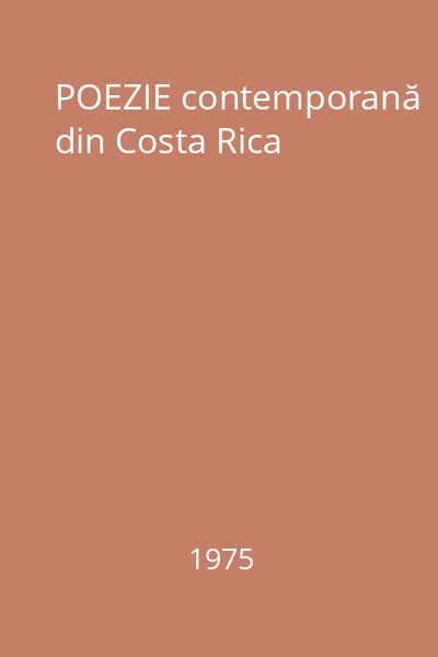 POEZIE contemporană din Costa Rica