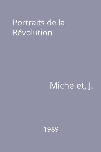 Portraits de la Révolution