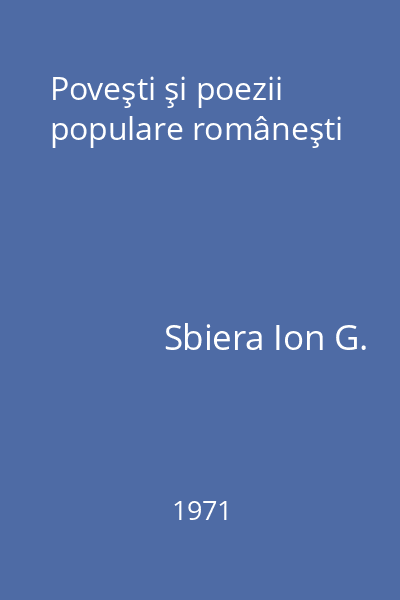 Poveşti şi poezii populare româneşti