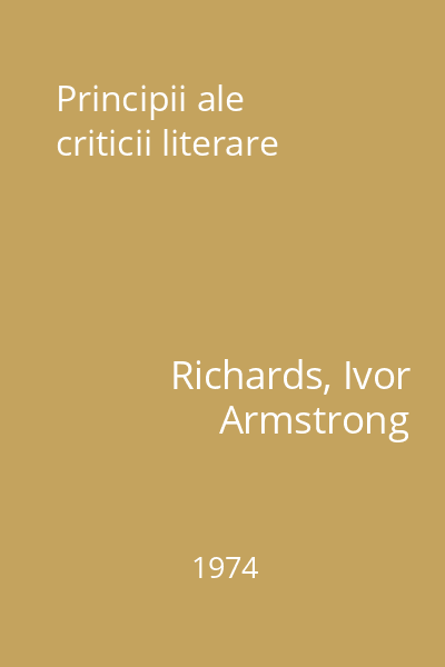 Principii ale criticii literare