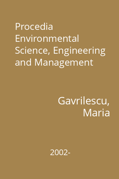 Procedia Environmental Science, Engineering and Management