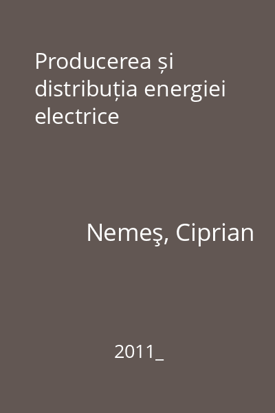 Producerea și distribuția energiei electrice