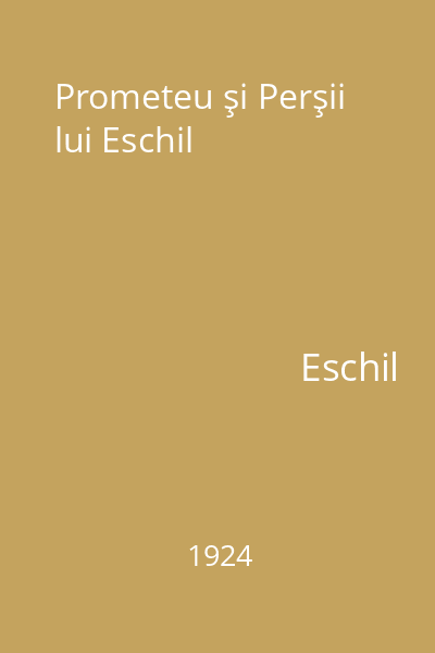 Prometeu şi Perşii lui Eschil