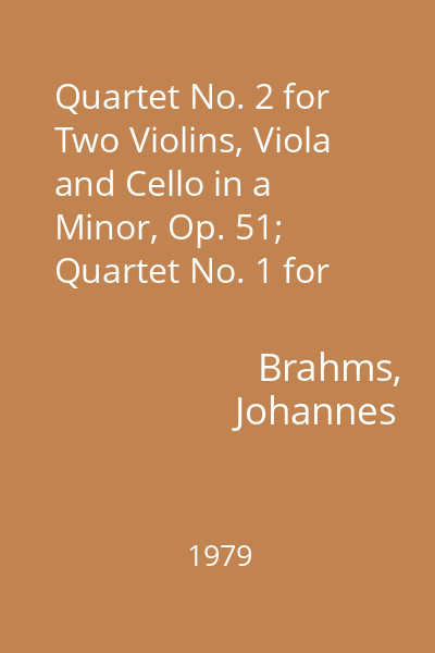 Quartet No. 2 for Two Violins, Viola and Cello in a Minor, Op. 51; Quartet No. 1 for Two Violins, Viola and Cello in C Major, Op. 49 : The Vilniu Quartets