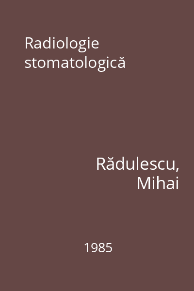 Radiologie stomatologică