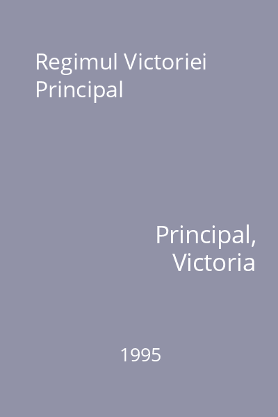 Regimul Victoriei Principal