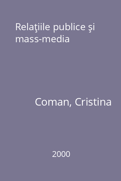 Relaţiile publice şi mass-media