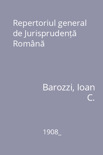 Repertoriul general de Jurisprudență Română