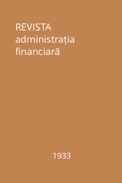 REVISTA administrația financiară