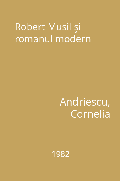 Robert Musil şi romanul modern