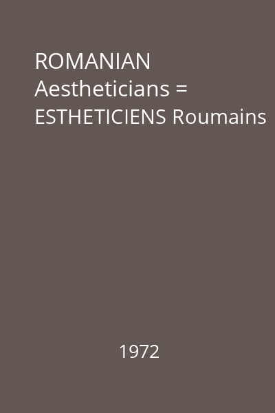 ROMANIAN Aestheticians = ESTHETICIENS Roumains