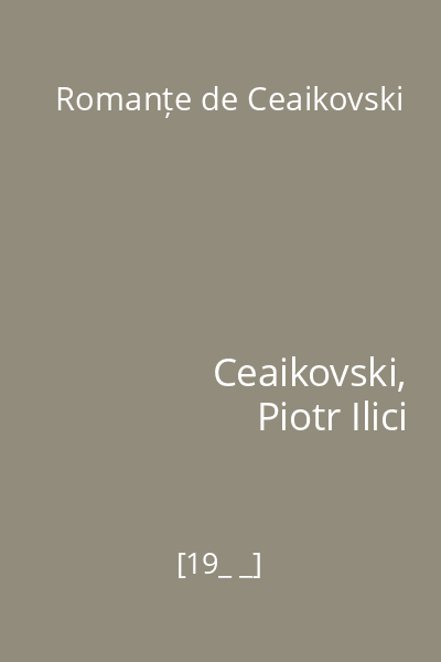 Romanțe de Ceaikovski