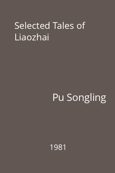 Selected Tales of Liaozhai