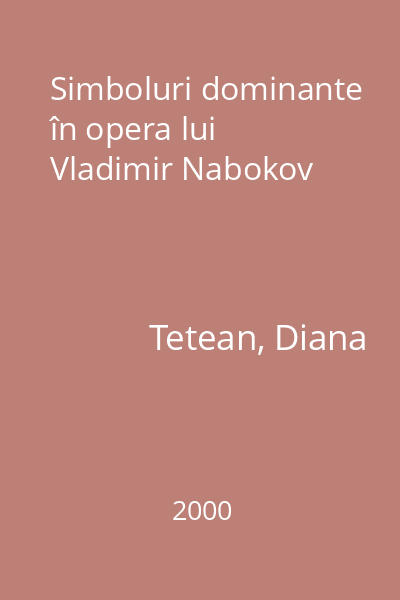 Simboluri dominante în opera lui Vladimir Nabokov