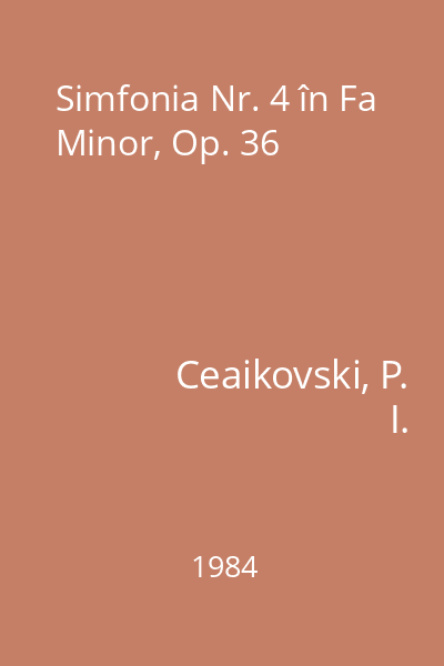 Simfonia Nr. 4 în Fa Minor, Op. 36