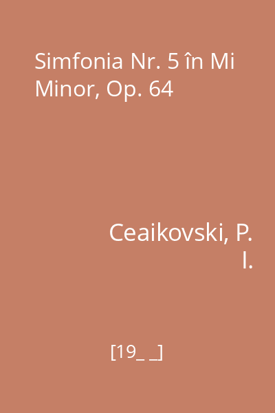Simfonia Nr. 5 în Mi Minor, Op. 64